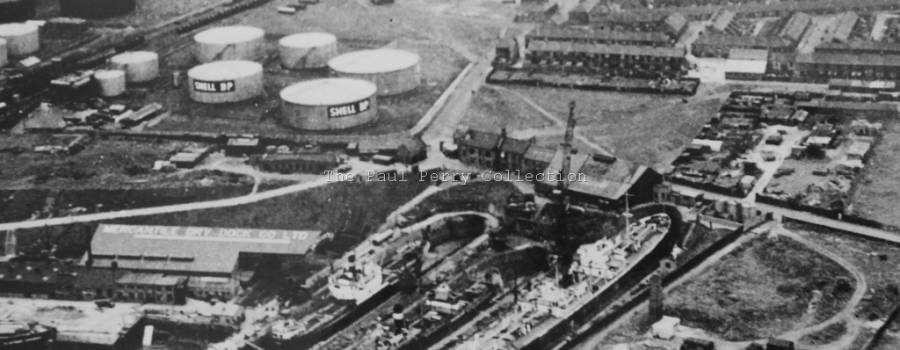 Mercantile dry dock from the air 1960
